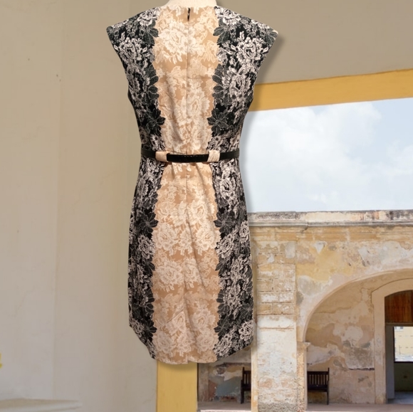 Tri Color Floral Print Sleeveless Belted Midi Dress Sz 6 NWOT - Picture 10 of 10